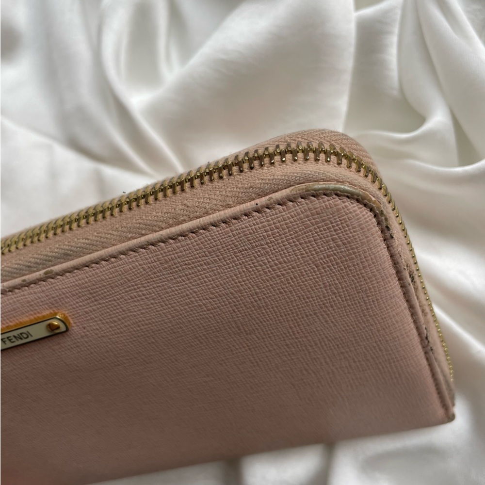 Fendi Logo Texture Grained Leather Zip Around Wal… - image 6